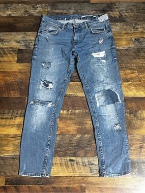 Zara Women's Distressed Skinny Jeans - Blue